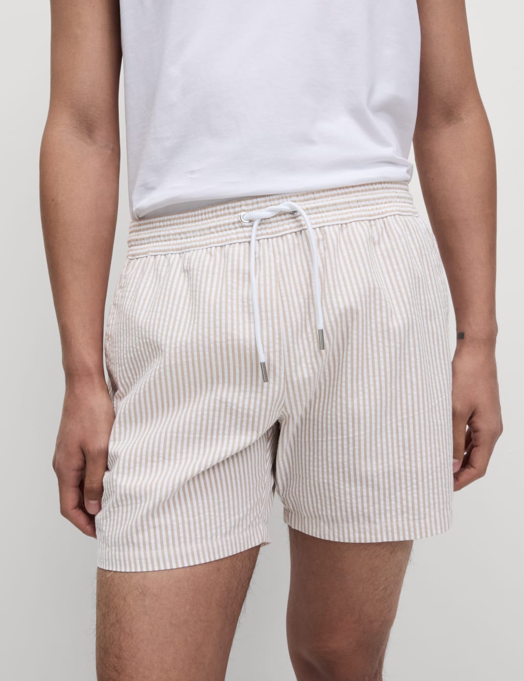 Cotton Rich Seersucker Striped Swim Shorts 3 of 6