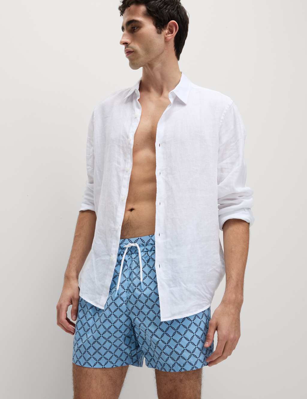 Quick Dry Geometric Print Swim Shorts