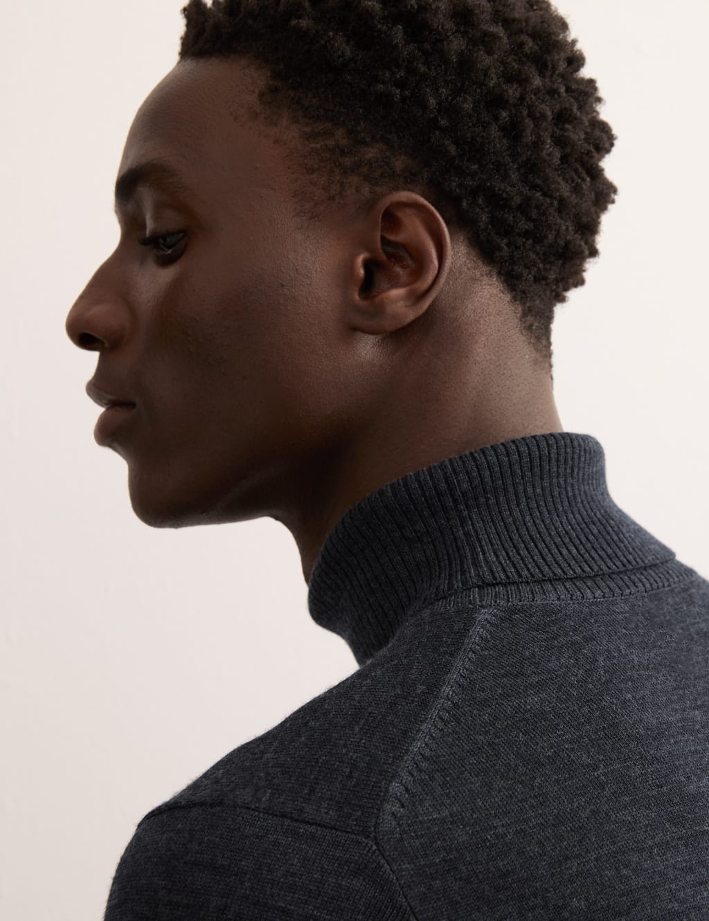 Merino Wool Rich High Neck Jumper with Silk JAEGER M S