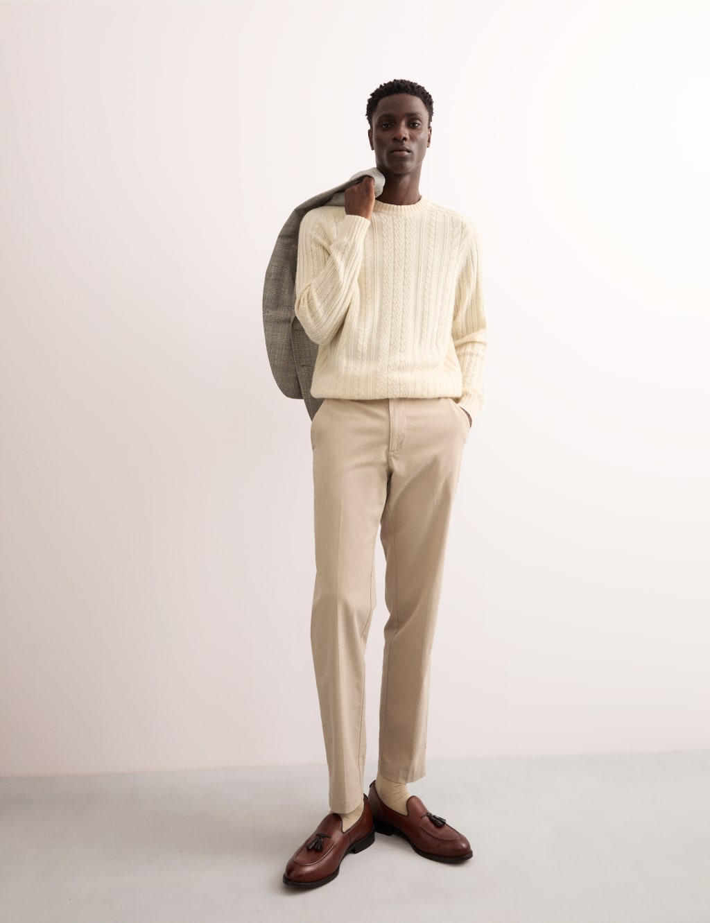 Pure Cashmere Cable Crew Neck Jumper 3 of 8