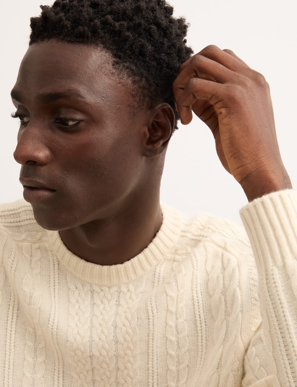 Pure Cashmere Cable Crew Neck Jumper 4 of 8
