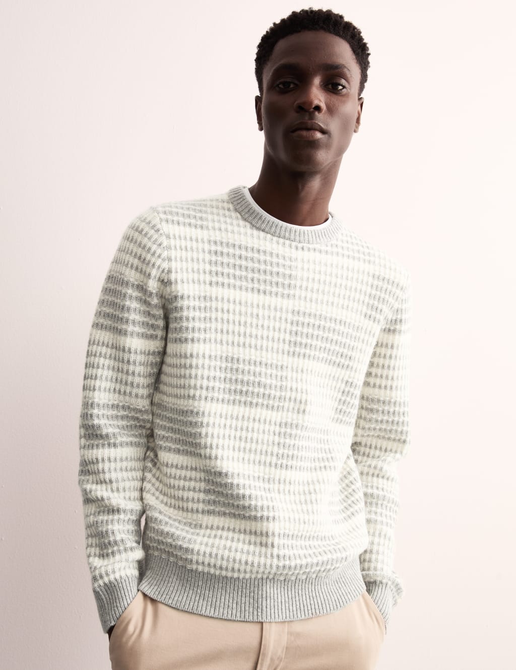 Merino Wool Rich Crew Neck Jumper with Cashmere JAEGER M S