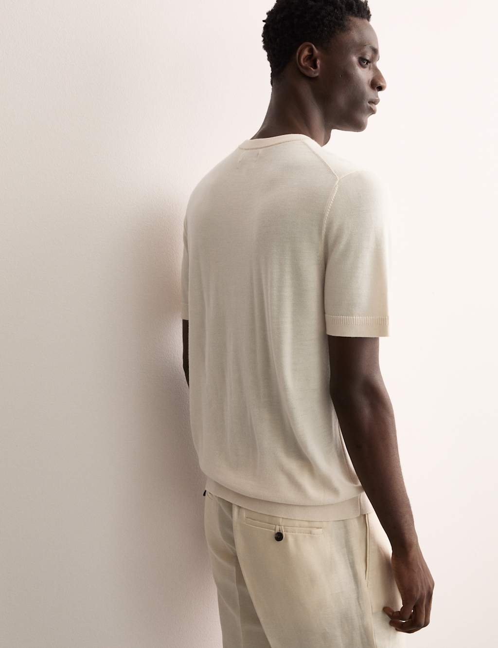 Merino Wool Rich Knitted T-Shirt with Silk 6 of 7