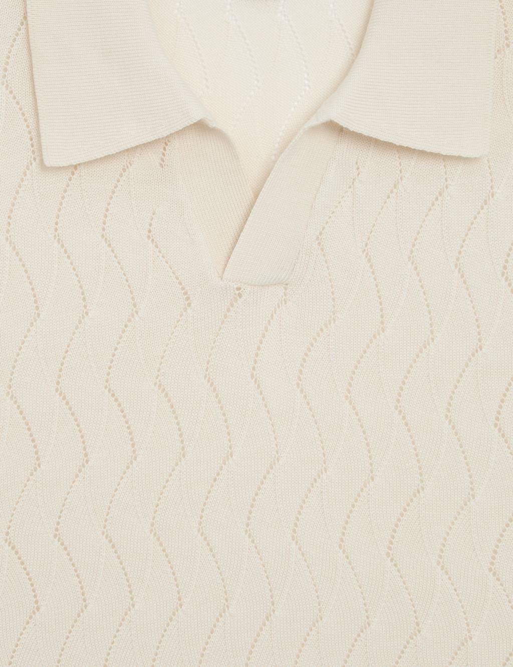 Merino Wool Rich Knitted Polo Shirt with Silk 8 of 8