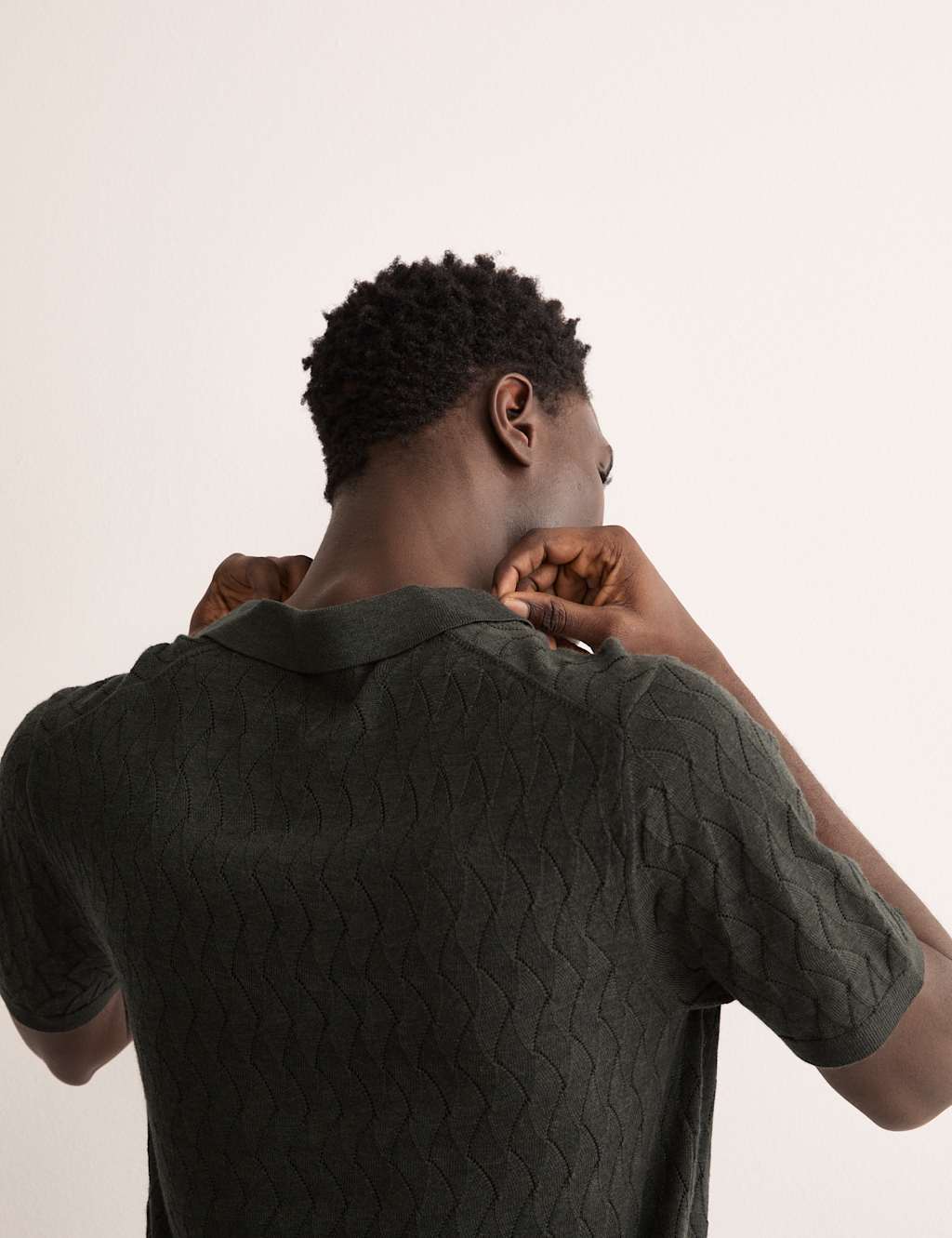 Merino Wool Rich Knitted Polo Shirt with Silk 4 of 7