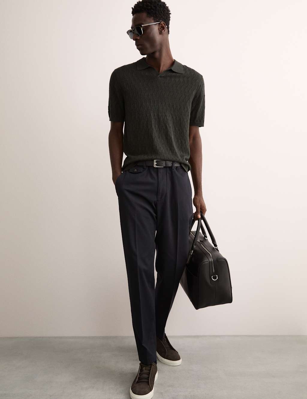 Merino Wool Rich Knitted Polo Shirt with Silk 5 of 7