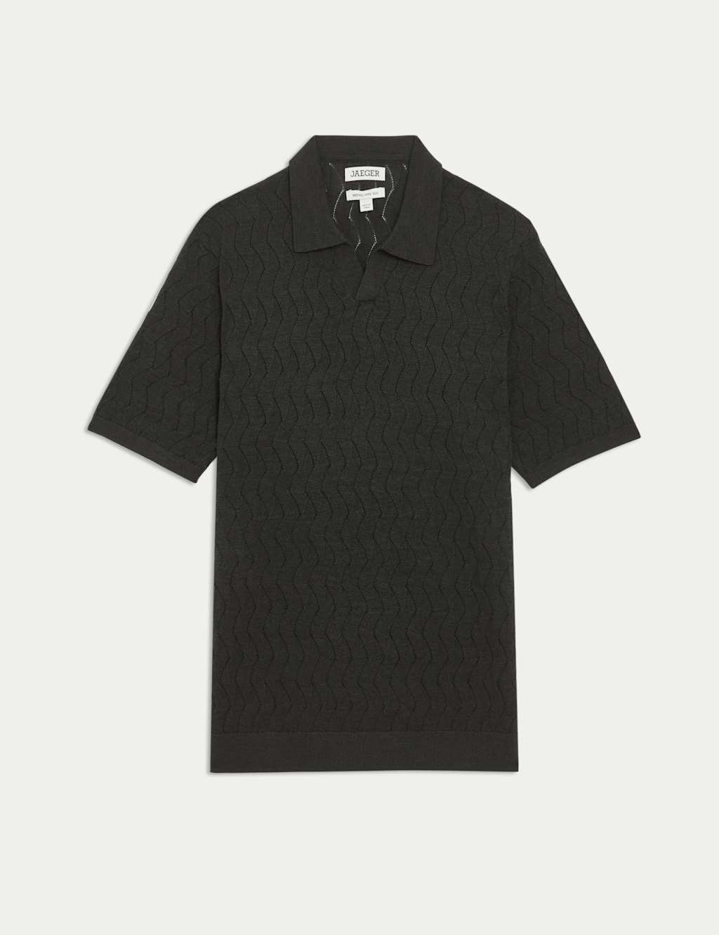 Merino Wool Rich Knitted Polo Shirt with Silk 2 of 7