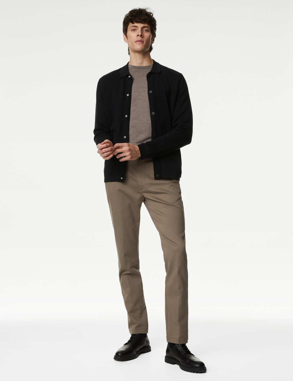 Cotton Rich Popper Knitted Jacket 1 of 5