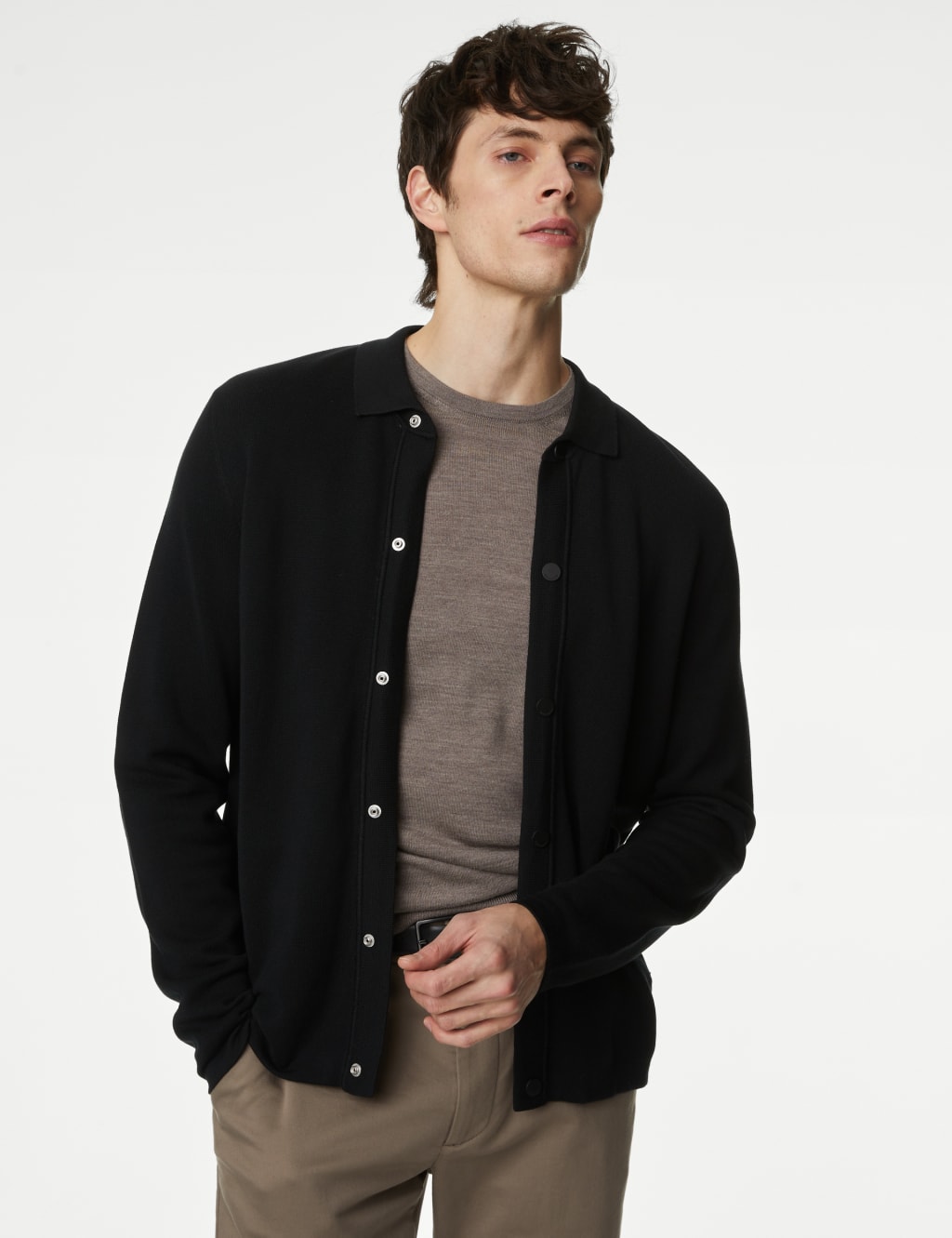 Cotton Rich Popper Knitted Jacket 4 of 5