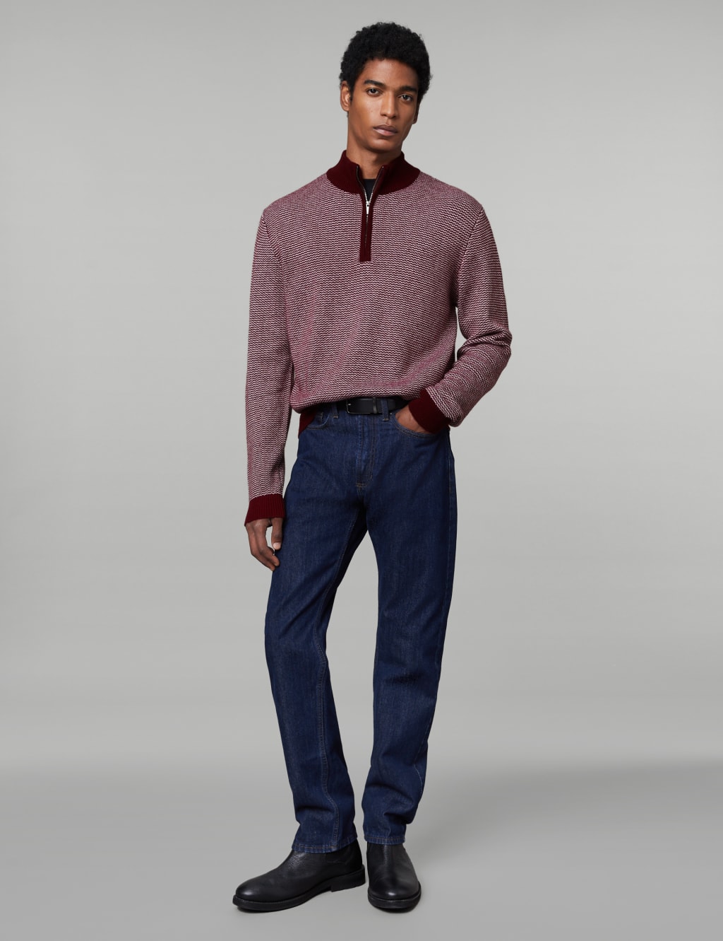 Wool Rich Half Zip Jumper with Cashmere 4 of 7