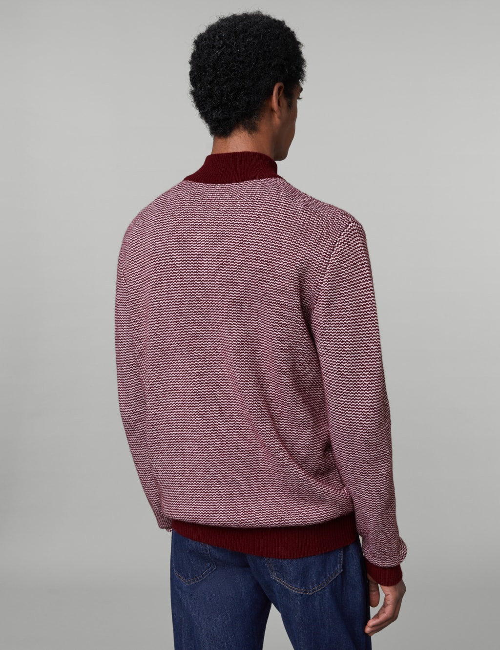Wool Rich Half Zip Jumper with Cashmere 6 of 7