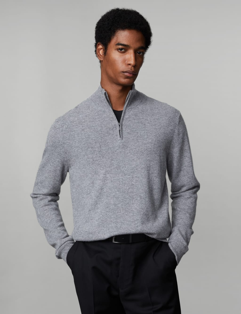 Pure Cashmere Half Zip Jumper JAEGER M S