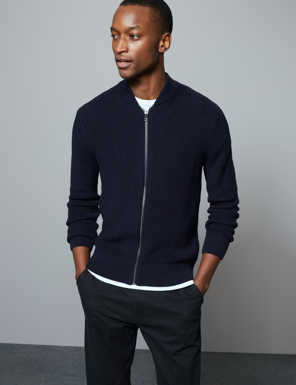 Supima Cotton Rich Zip Through Cardigan Autograph M S