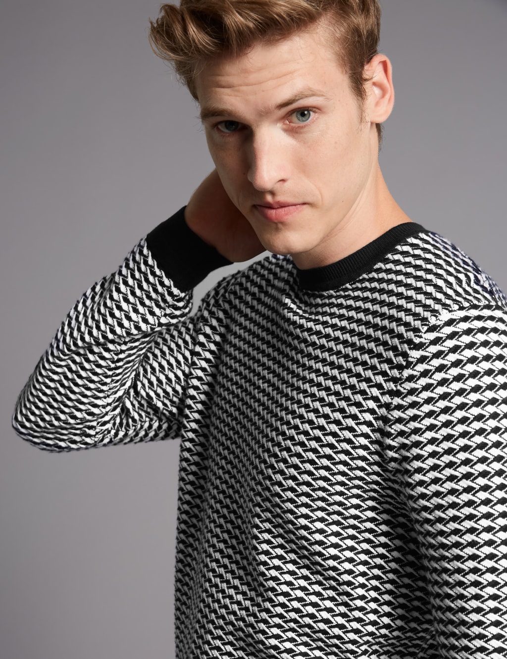 Supima® Cotton Textured Slim Fit Jumper 3 of 5