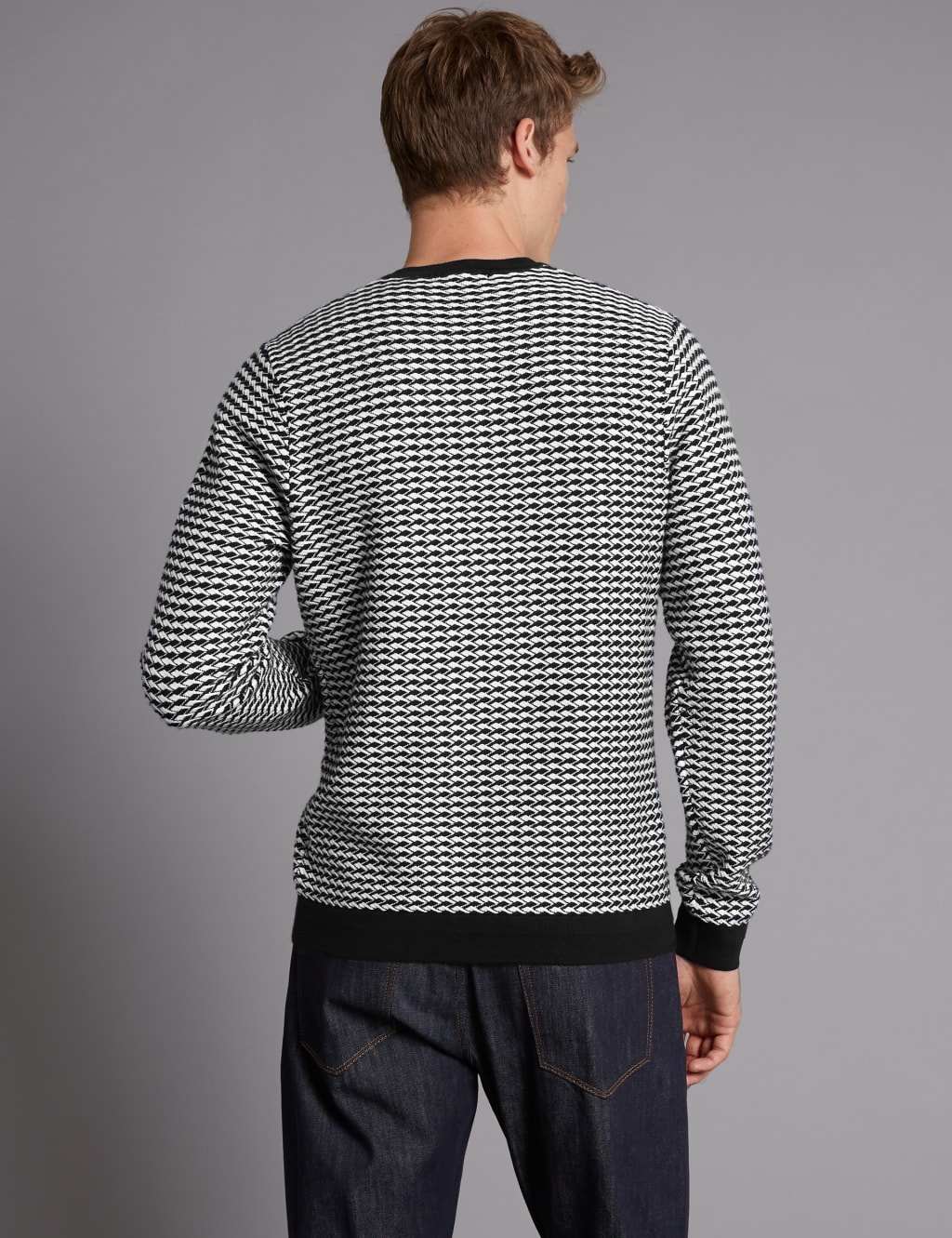 Supima® Cotton Textured Slim Fit Jumper 4 of 5