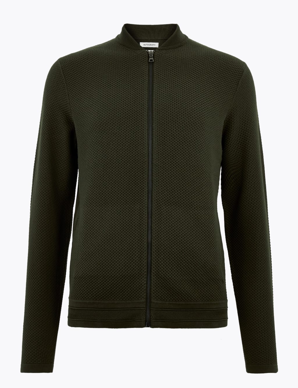 Cotton Modal Textured Knitted Bomber 2 of 4