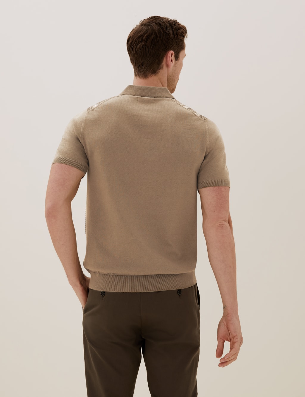 Cotton Textured Striped Knitted Polo Shirt 4 of 6
