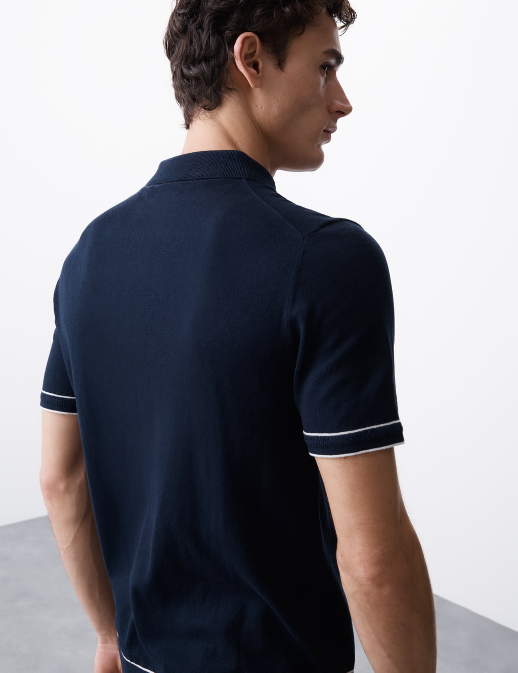 Silk Cotton Knitted Polo Shirt 5 of 7