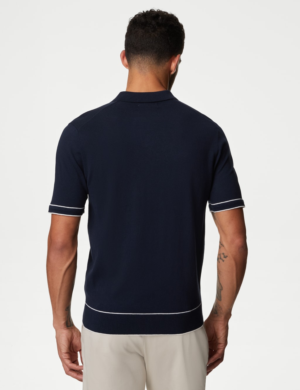 Silk Cotton Knitted Polo Shirt Autograph M S
