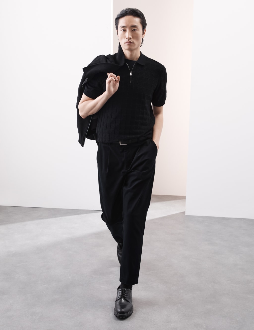 Pure Cotton Textured Knitted Polo Shirt 4 of 5