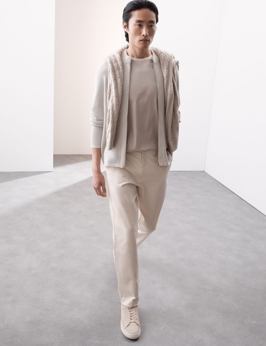 Mercerised Cotton Ribbed Knitted Jacket 3 of 5