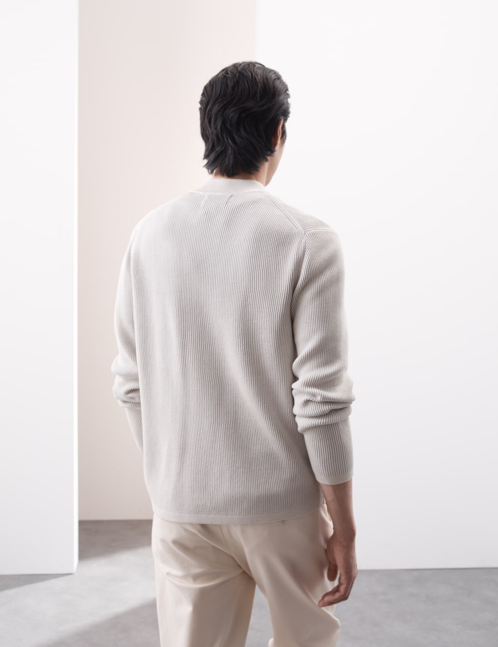 Mercerised Cotton Ribbed Knitted Jacket 5 of 5