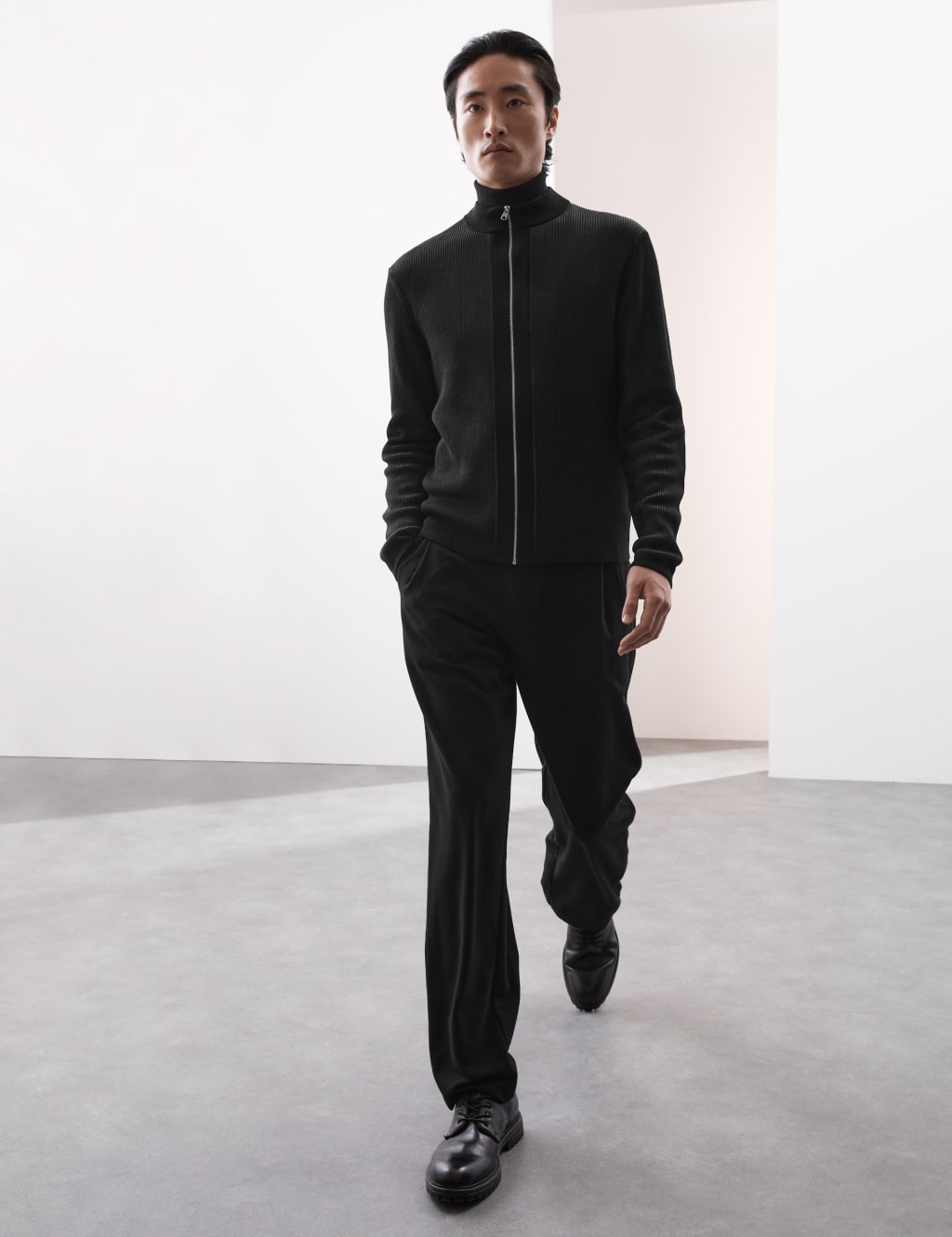 Mercerised Cotton Ribbed Knitted Jacket 5 of 5