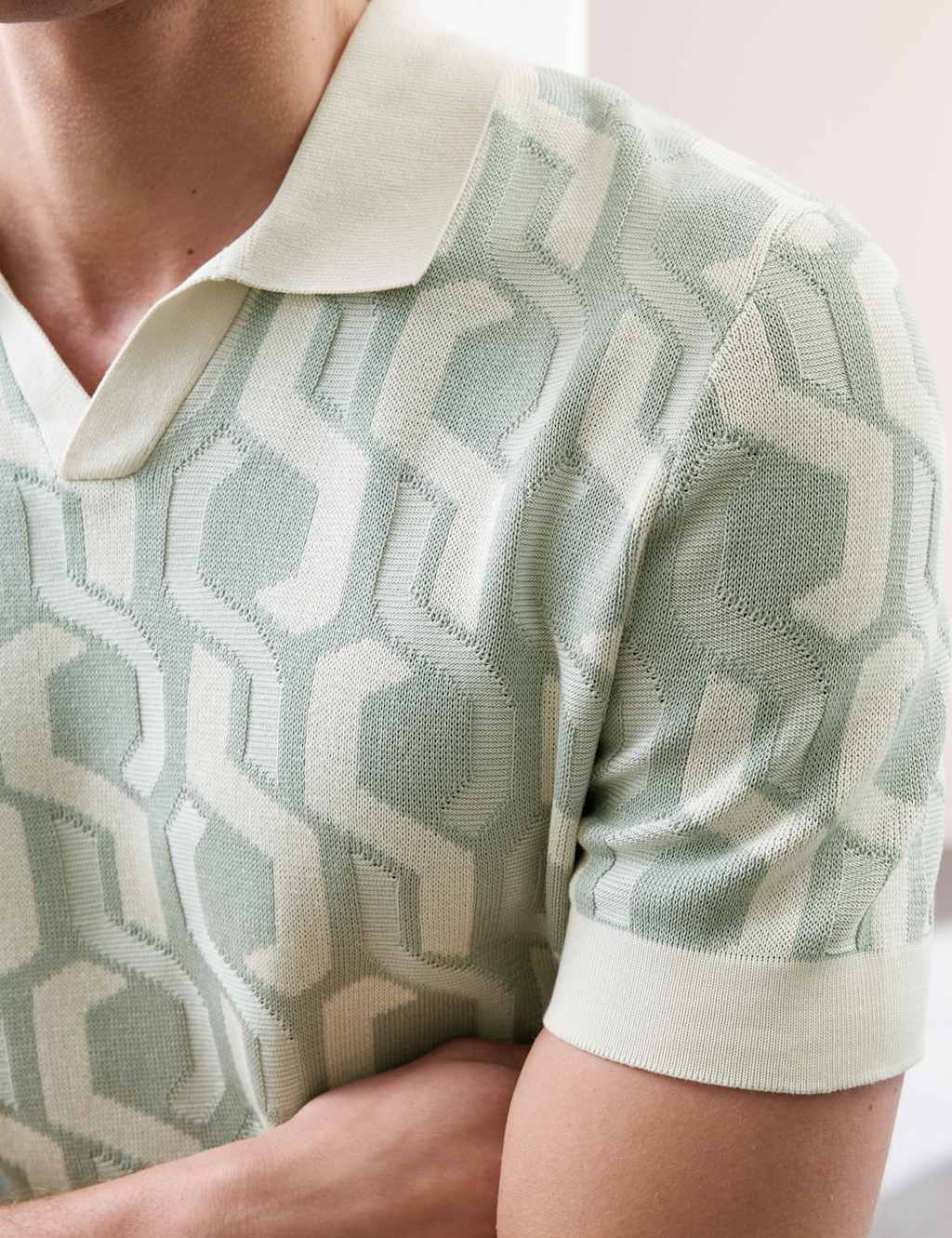 Pure Mercerised Cotton Knitted Polo Shirt 5 of 8