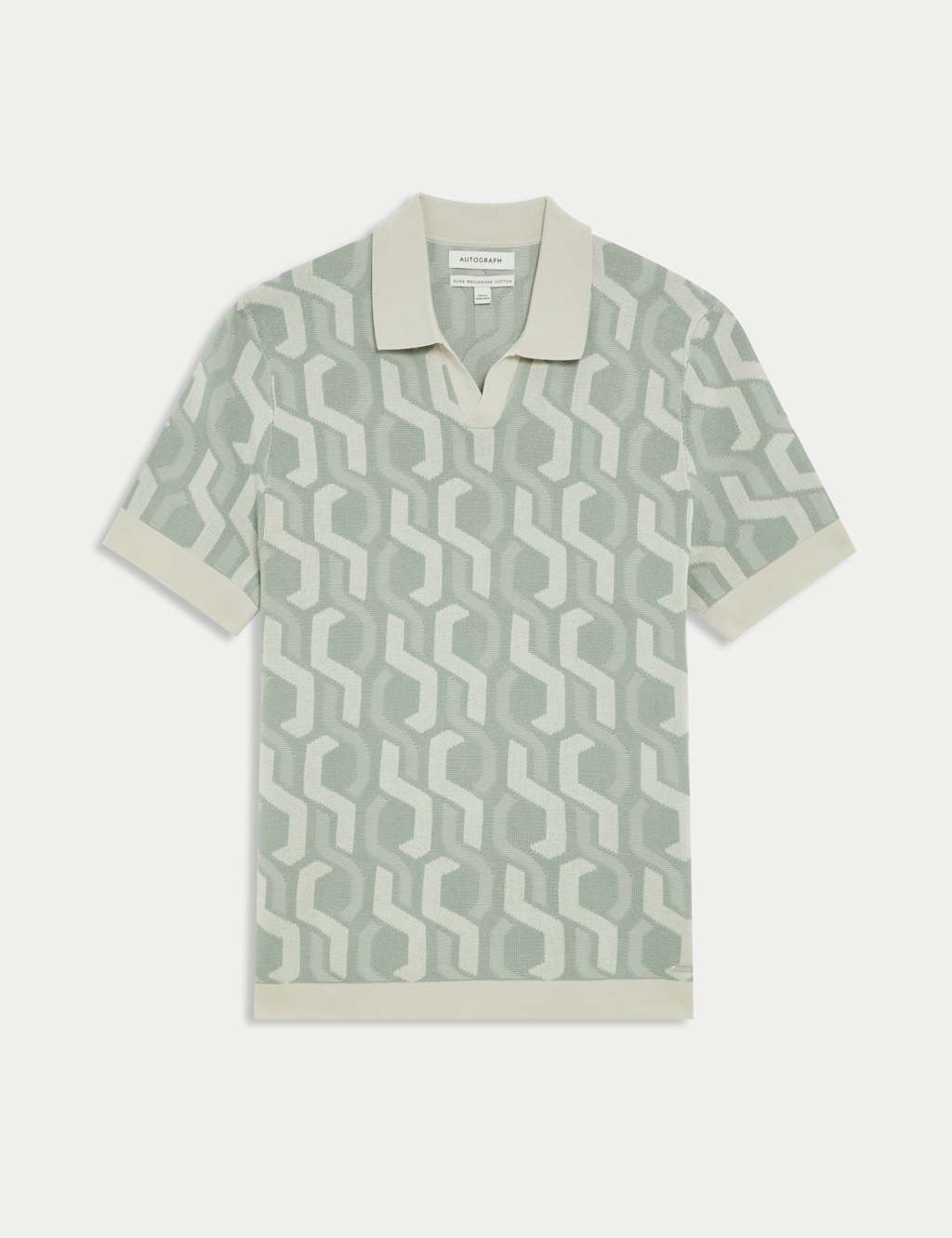 Pure Mercerised Cotton Knitted Polo Shirt 2 of 8