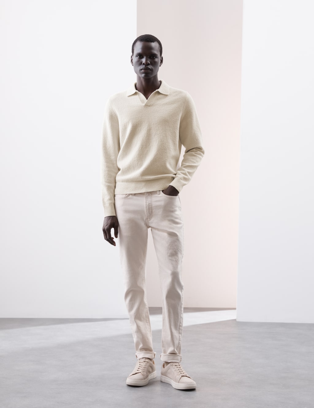 Cotton Rich Open Neck Knitted Polo Shirt 6 of 7