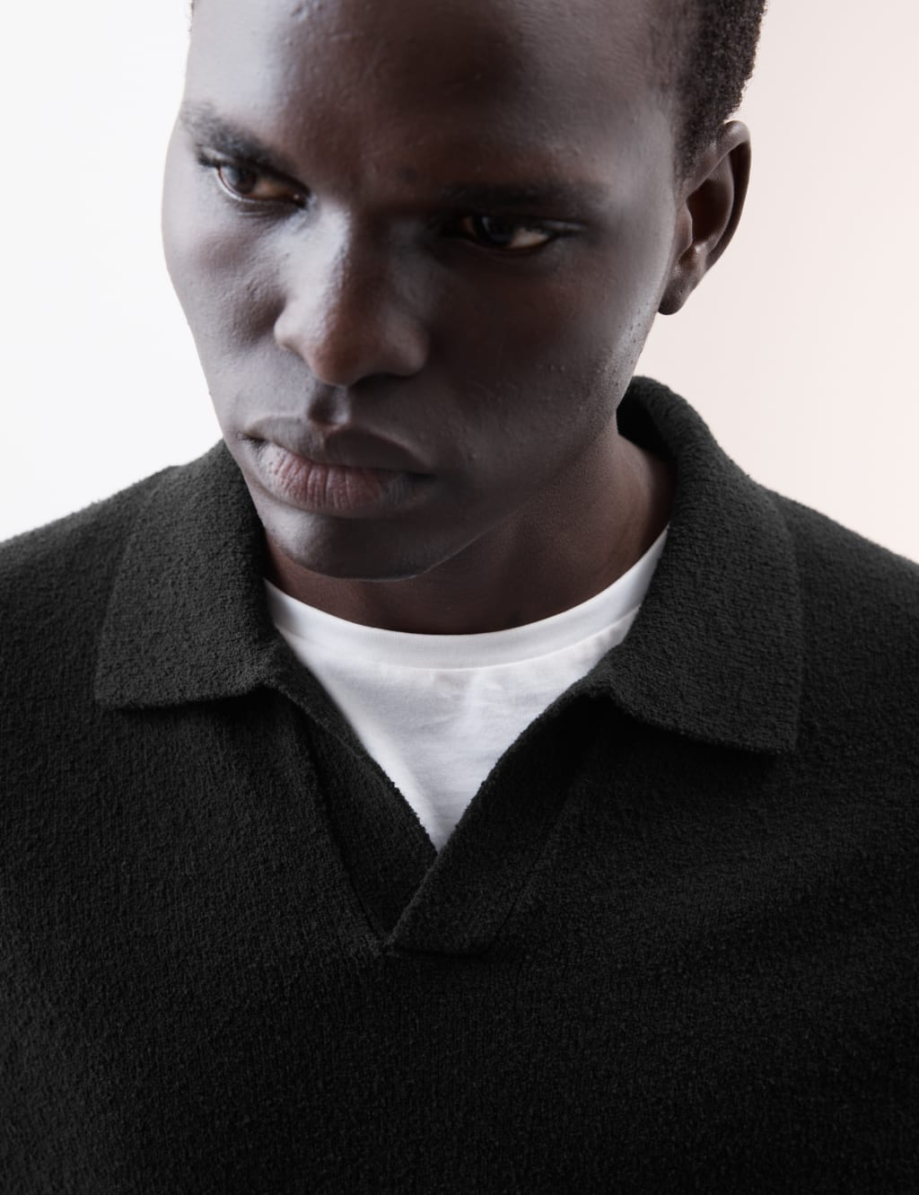 Cotton Rich Open Neck Knitted Polo Shirt 3 of 6