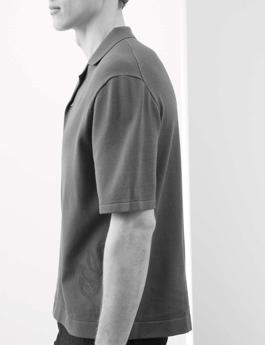 Embroidered Short Sleeve Knitted Polo Shirt 5 of 7