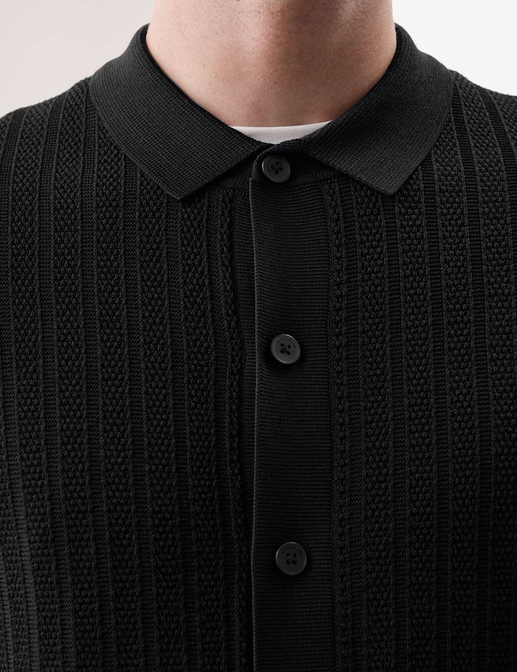 Textured Viscose Rich Knitted Polo Shirt 4 of 7