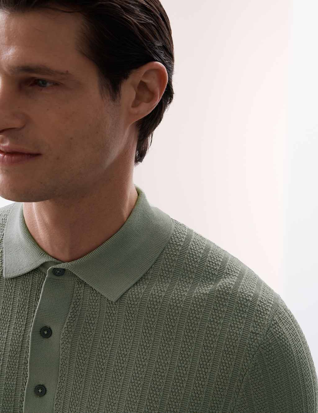 Textured  Viscose Rich Knitted Polo Shirt 4 of 7
