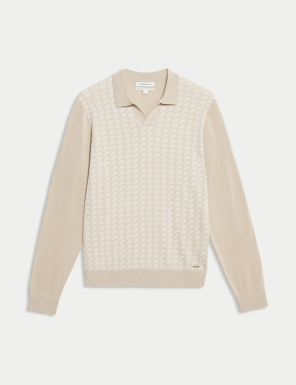 Mercerised Cotton Geometric Knitted Polo 2 of 6