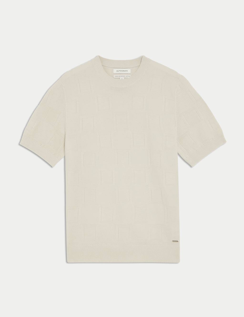 Mercerised Cotton Geometric Texture Knitted T-Shirt 2 of 7