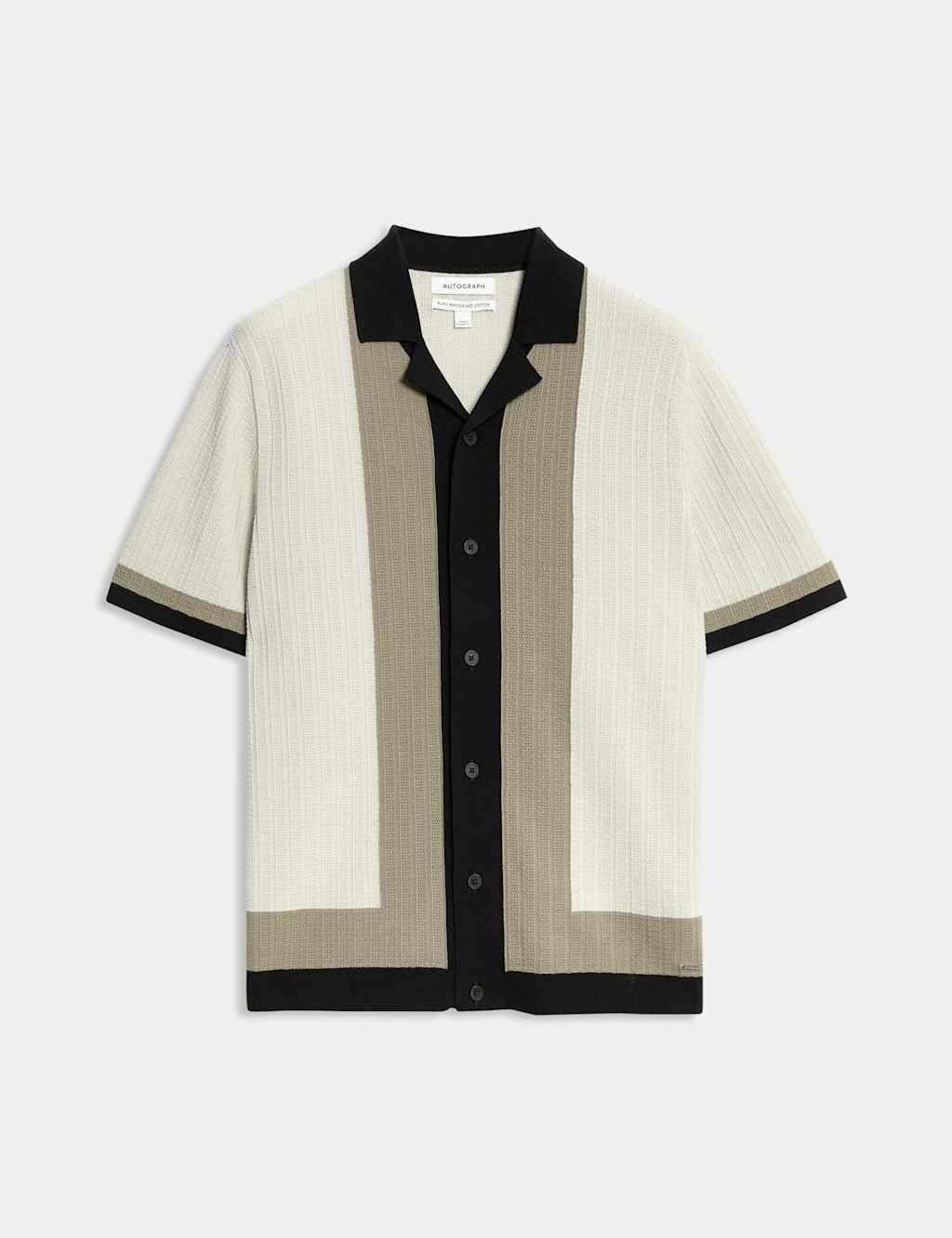 Mercerised Cotton Colour Block Knitted Polo Shirt 2 of 5