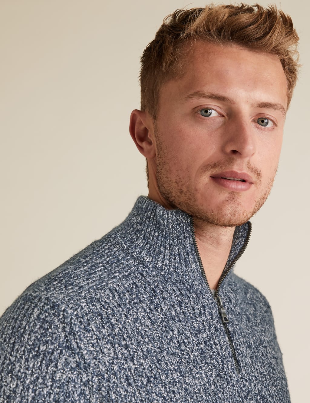 Chunky Funnel Neck Half Zip Jumper 1 of 5
