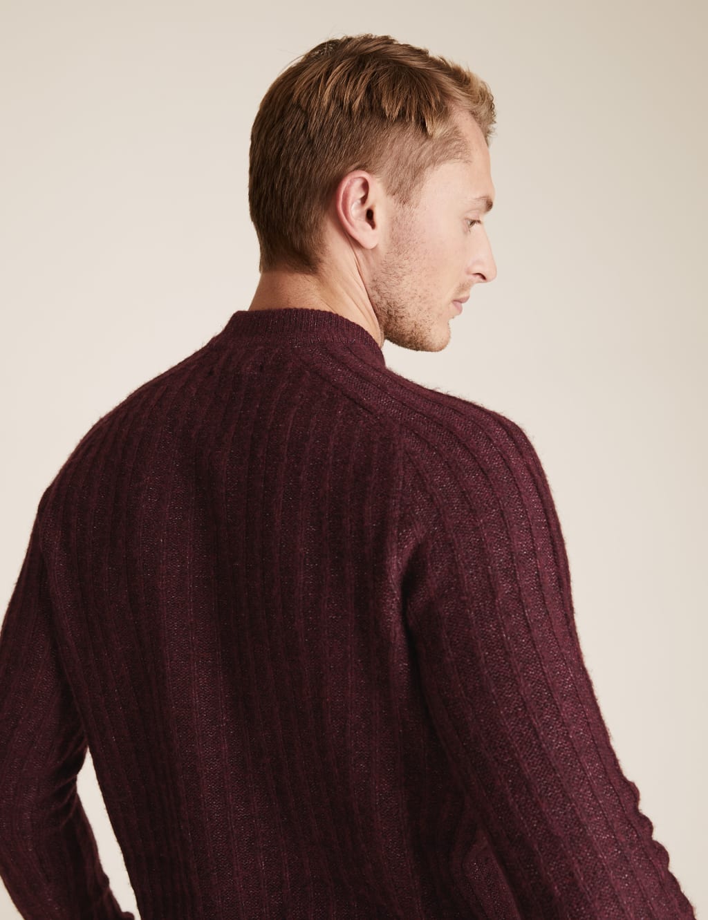 Chunky High Crew Neck Jumper with Wool M S Collection M S