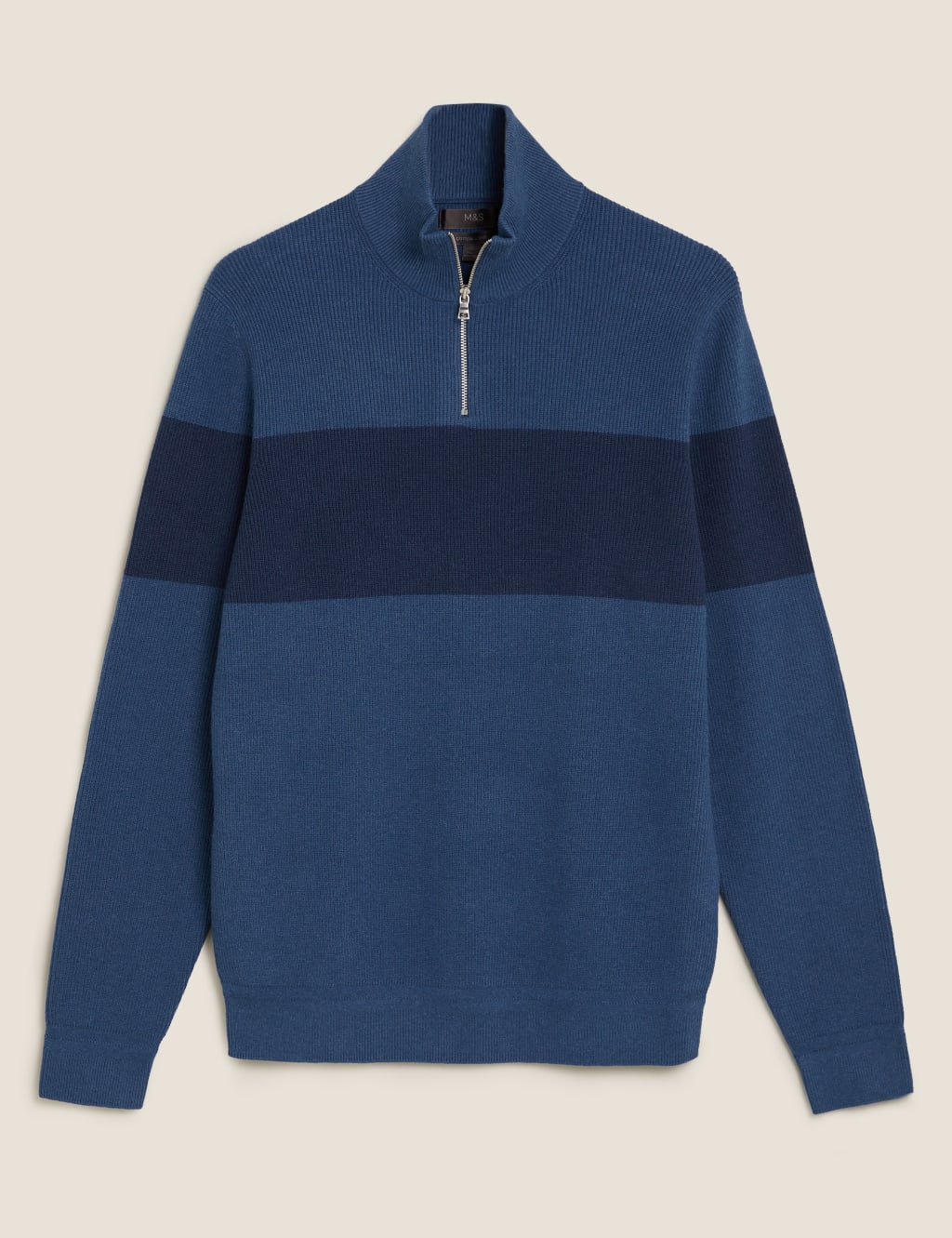 Ribbed Chest Stripe Half Zip Jumper 2 of 6