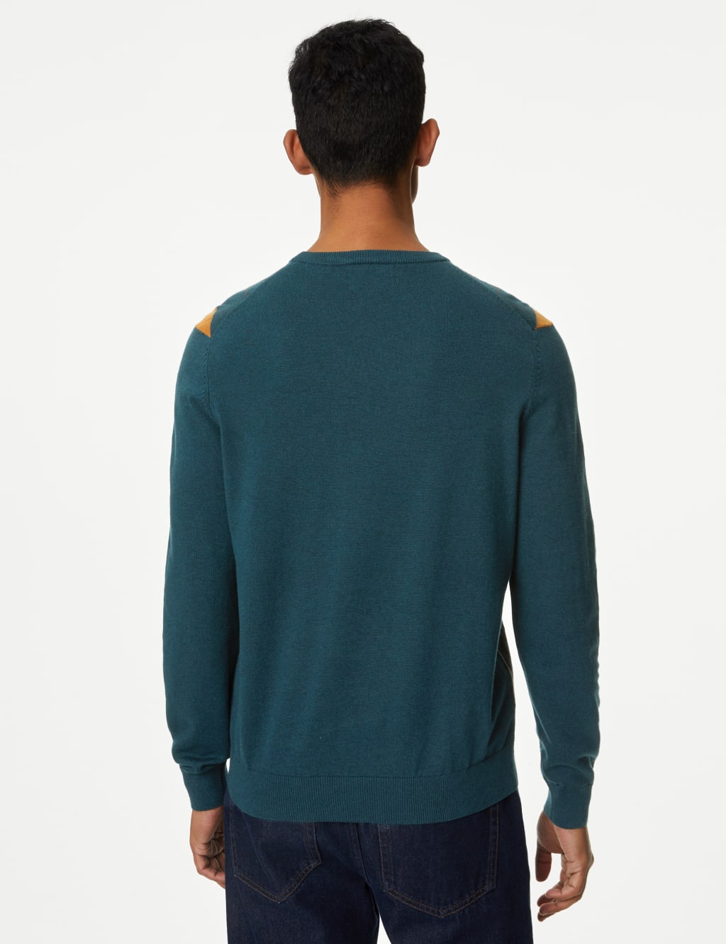 Pure Cotton Argyle Crew Neck Jumper 5 of 6