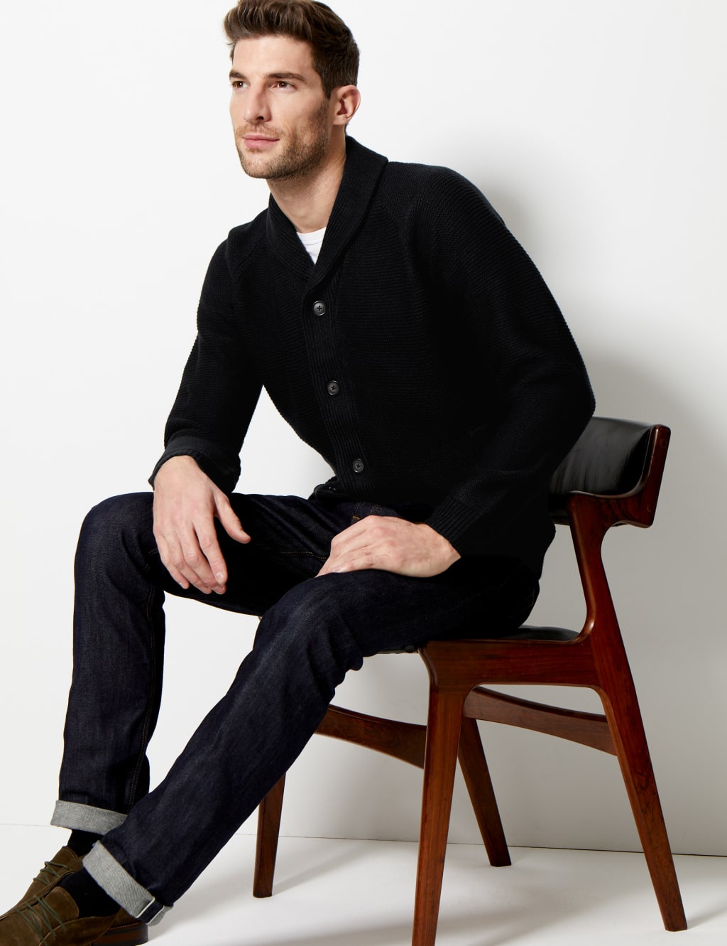 Textured Shawl Cardigan M S Collection M S