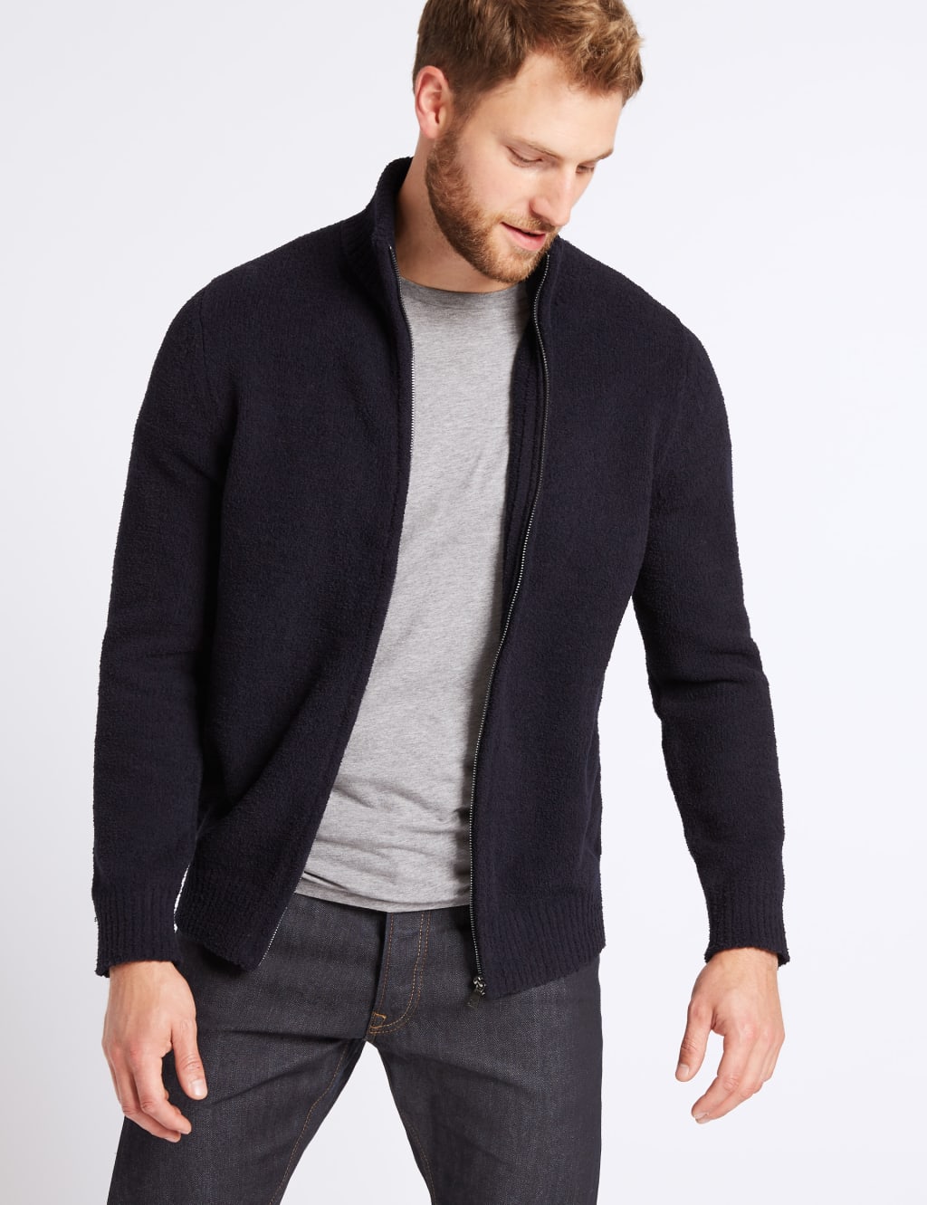 Chenille Zip Through Cardigan M S Collection M S