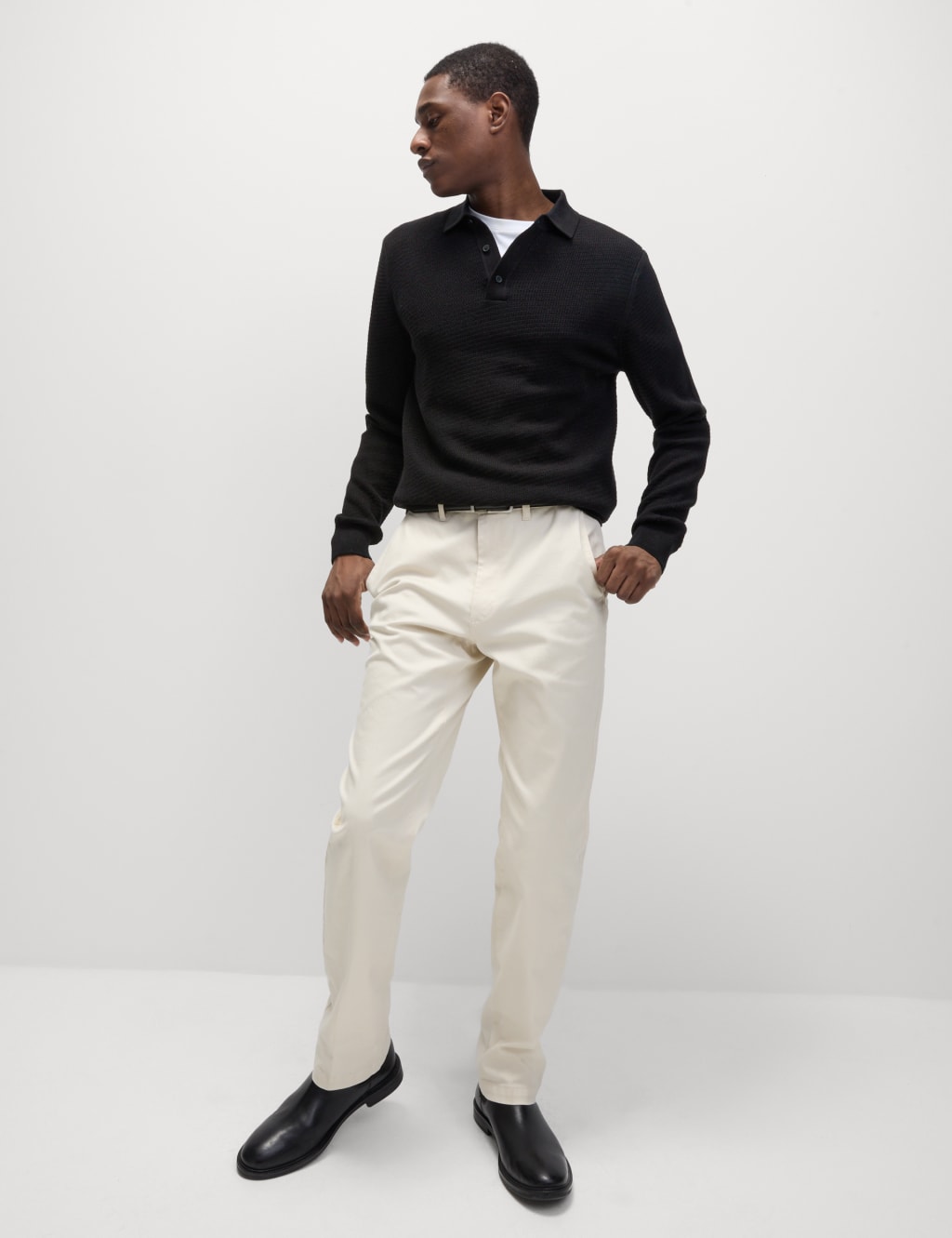 Cotton Rich Textured Knitted Polo Shirt 3 of 7