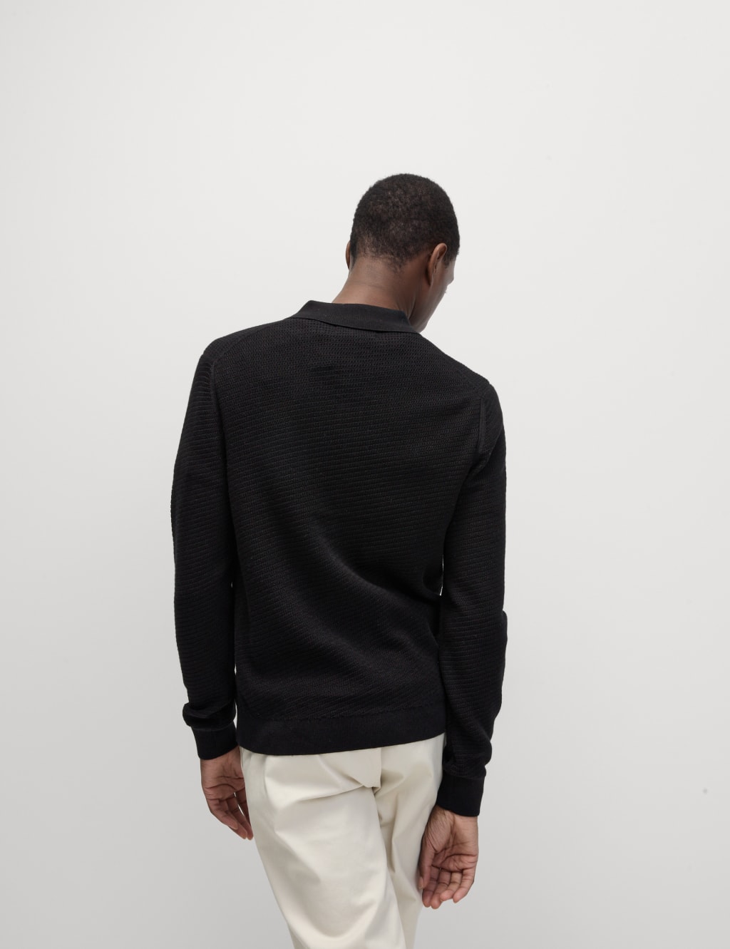 Cotton Rich Textured Knitted Polo Shirt 4 of 7