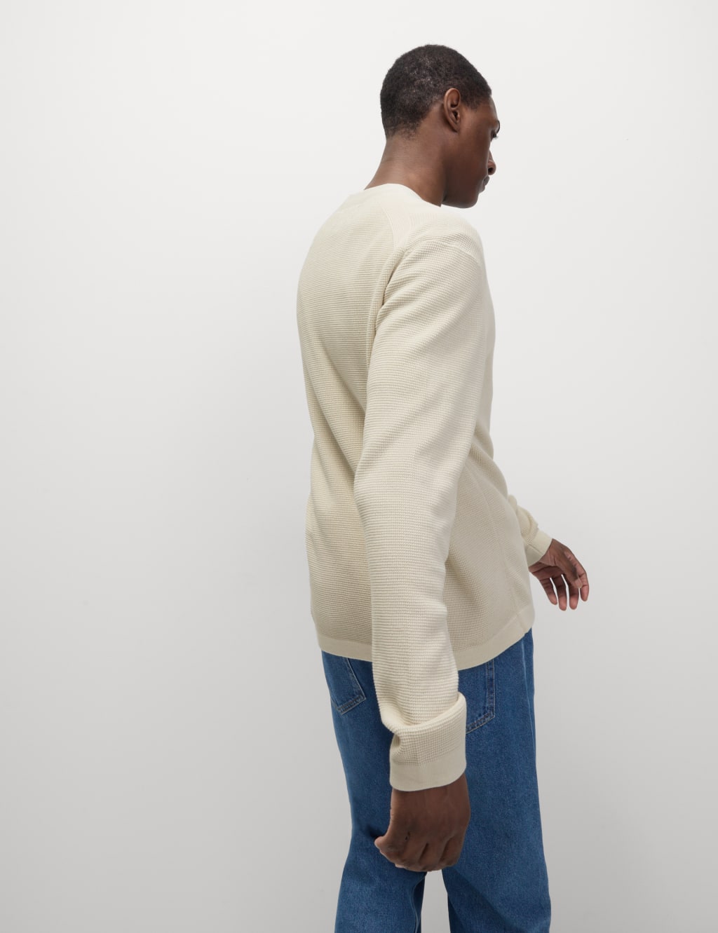Cotton Modal Blend Textured V-Neck Cardigan 5 of 6