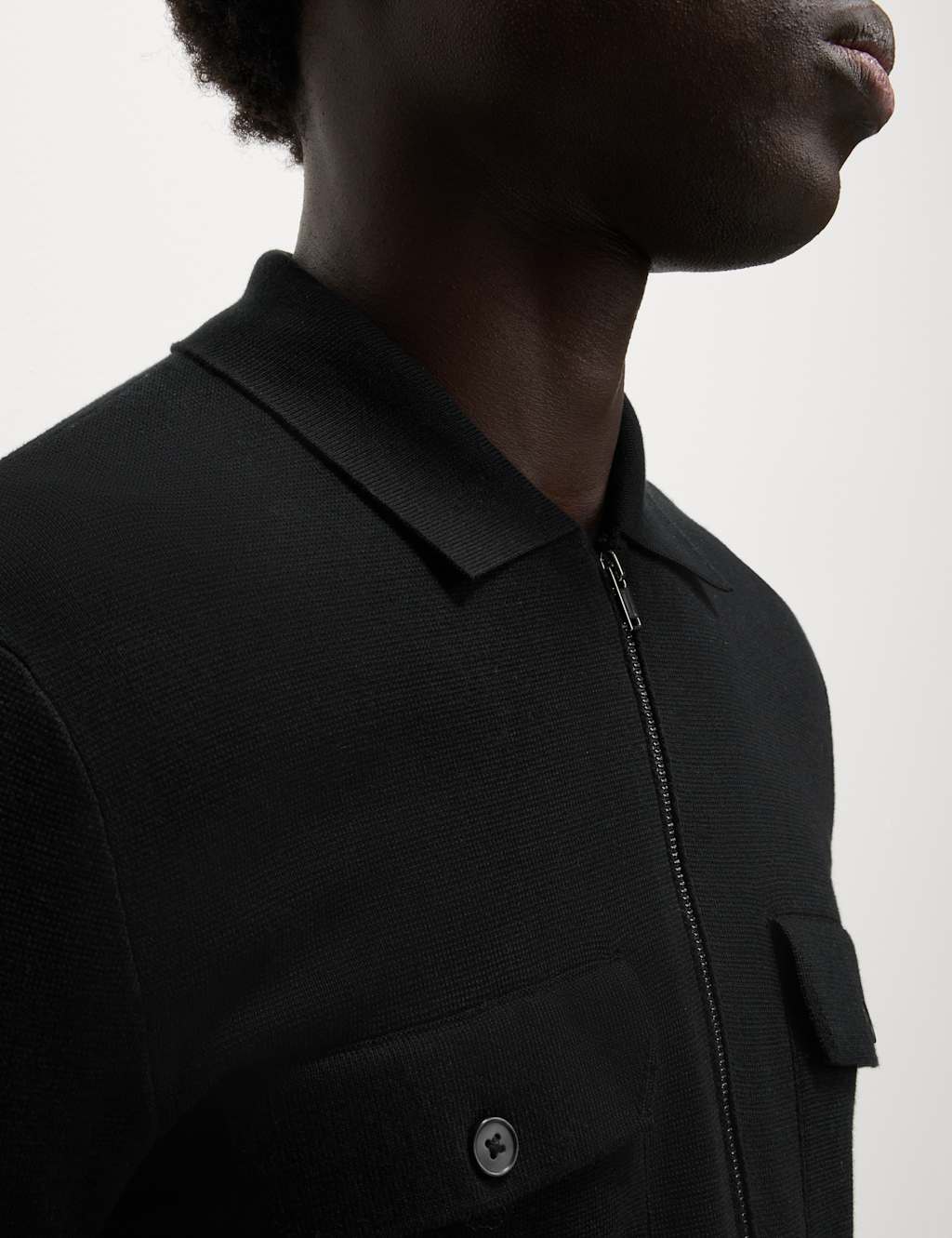 Cotton Rich Zip Up Knitted Jacket 5 of 8