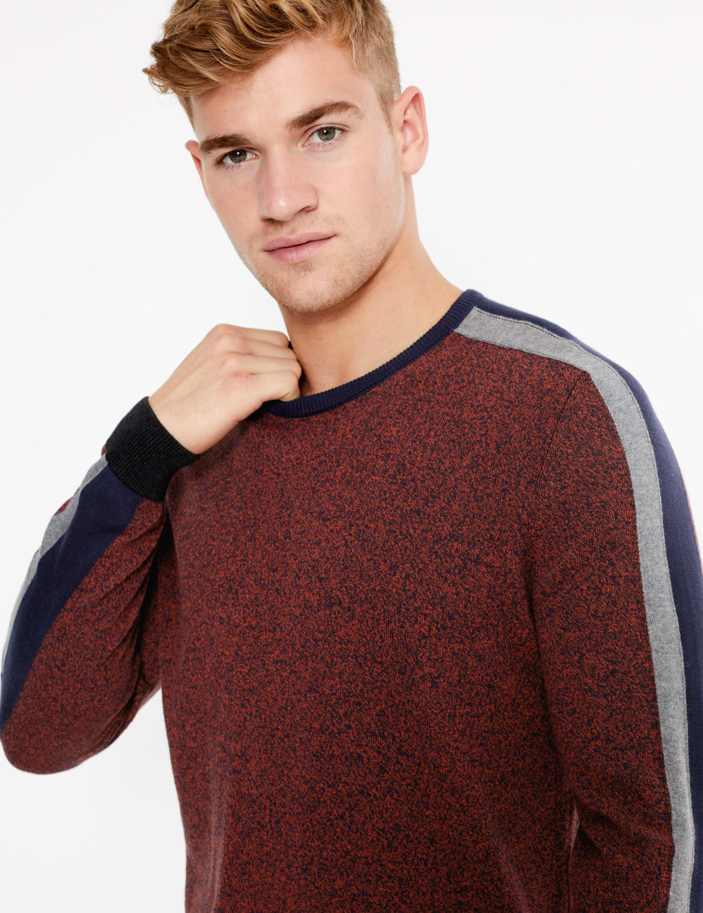 Cotton Rich Arm Stripe Crew Neck Jumper 3 of 4