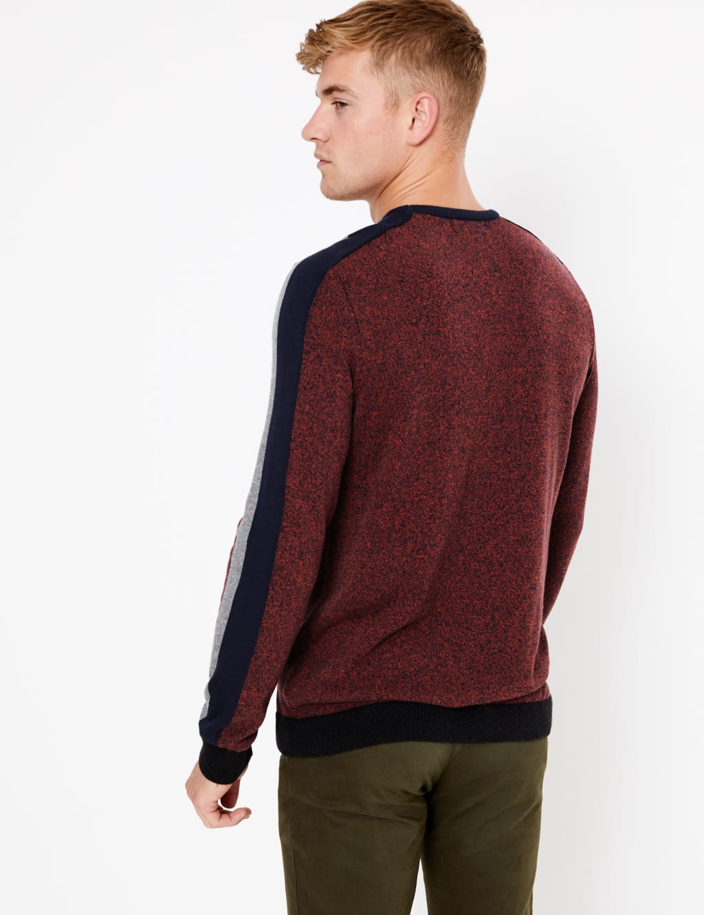 Cotton Rich Arm Stripe Crew Neck Jumper 4 of 4