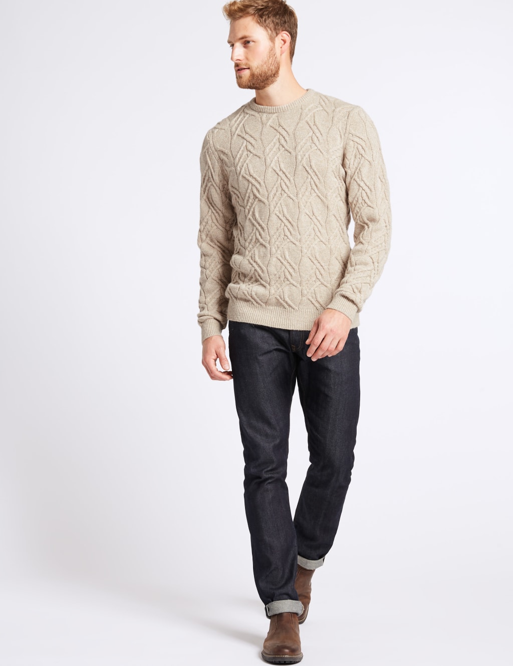Cable Knit Jumper with Lambswool & Alpaca 3 of 5